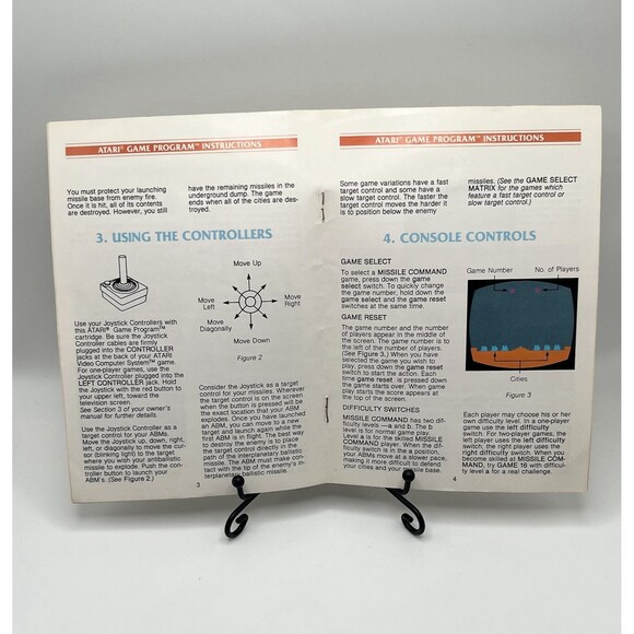 Missile Command Atari 2600 1981 Manual Only CX2638 Used Printed In USA - Picture 3 of 3